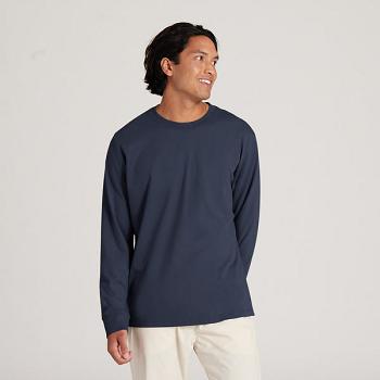 Allbirds Allgood Baumwoll Long Sleeve T shirts Herren Indigo | ATJKU88931