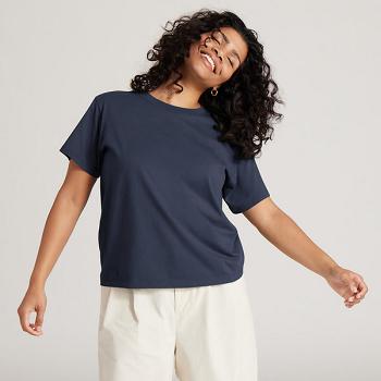 Allbirds Allgood Baumwoll T shirts Damen Indigo | LATSX39055