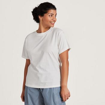 Allbirds Allgood Baumwoll T shirts Damen Weiß | SATNY60603