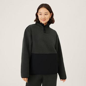 Allbirds Fluff Fleece Pullover Sweatshirts Damen Schwarz | ATIIZ40534