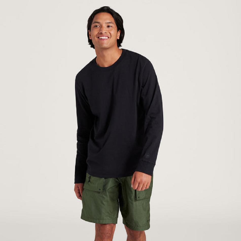 Allbirds Allgood Baumwoll Long Sleeve T shirts Herren Schwarz | PATER26953