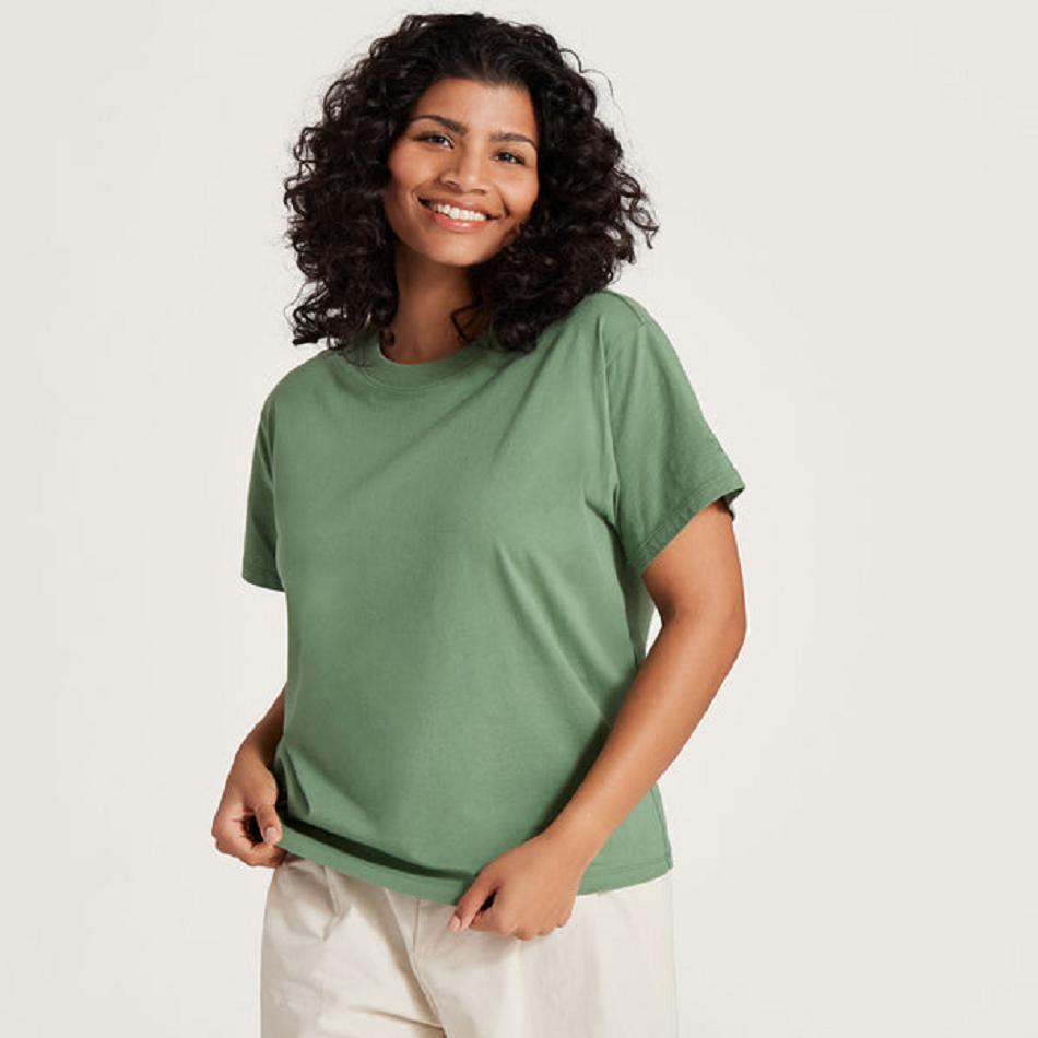 Allbirds Allgood Baumwoll T shirts Damen Grün | ATJKU33339