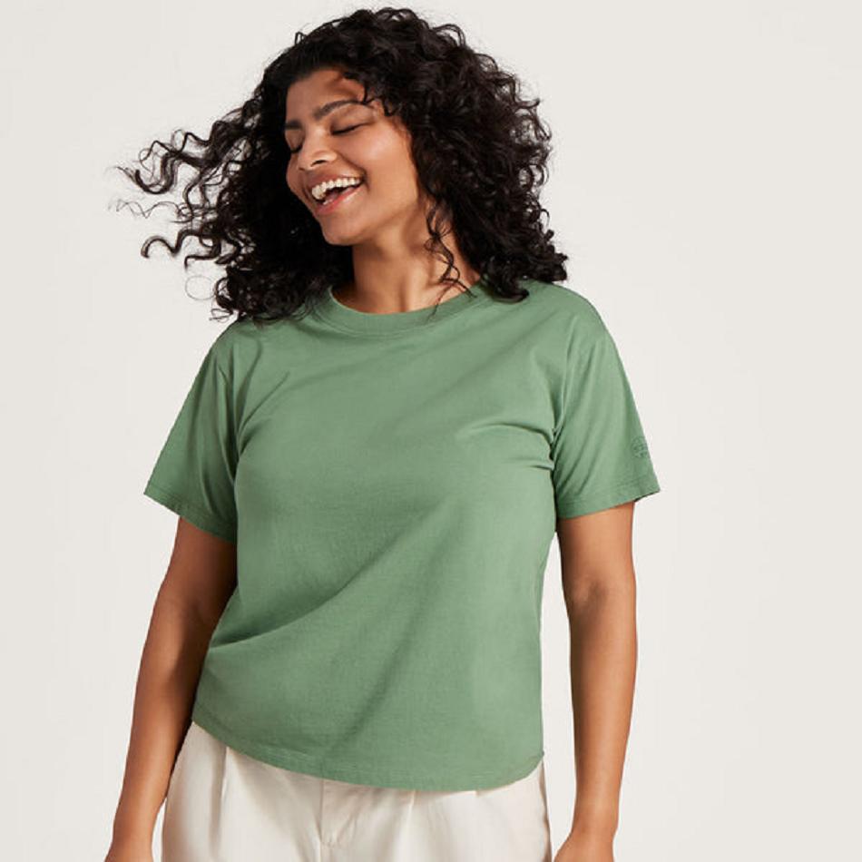 Allbirds Allgood Baumwoll T shirts Damen Grün | ATJKU33339