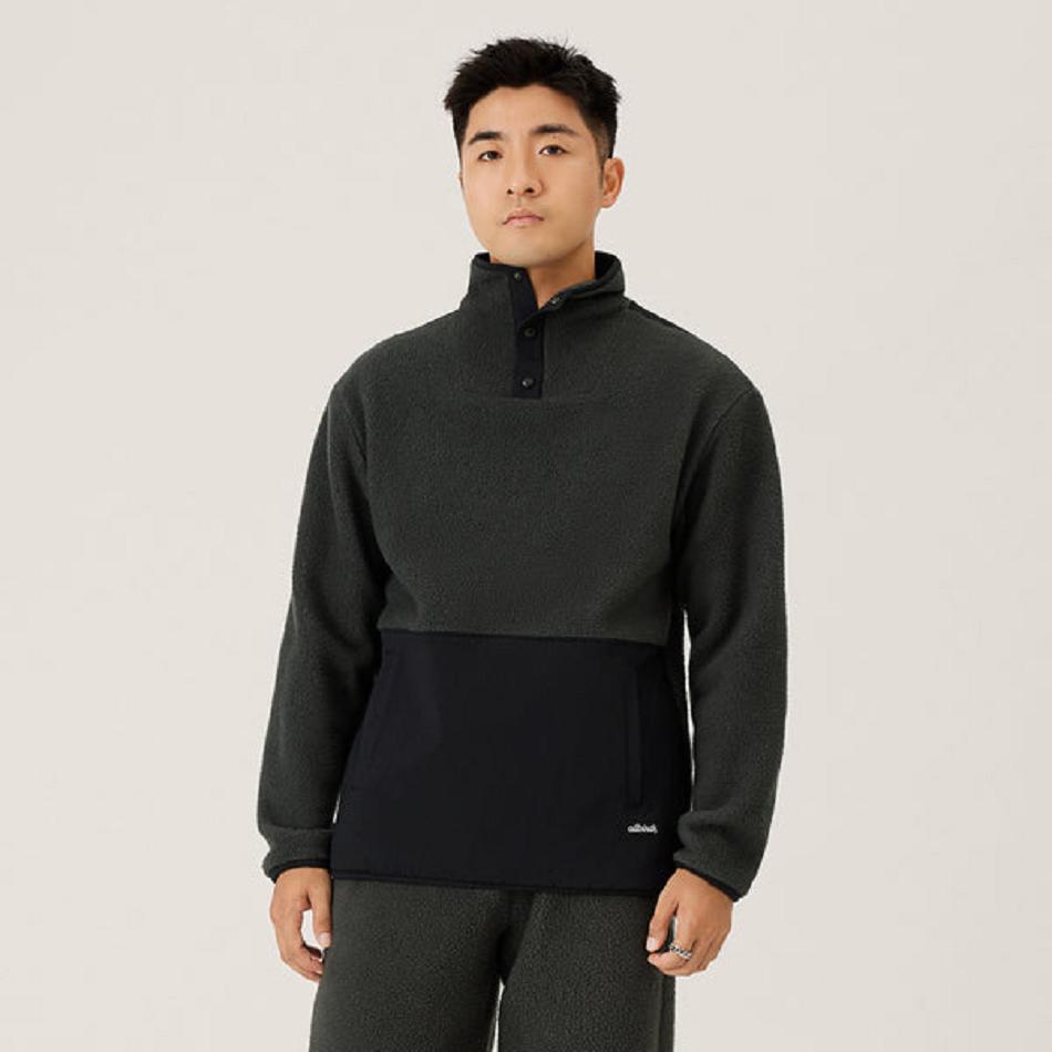 Allbirds Fluff Fleece Pullover Sweatshirts Herren Schwarz | DATVO63232