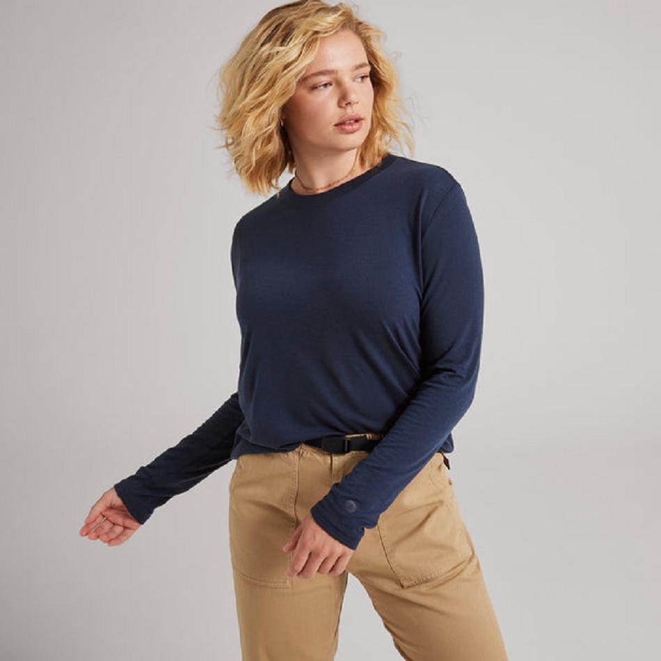 Allbirds Long Sleeve Sea T shirts Damen Navy | FATHY46188