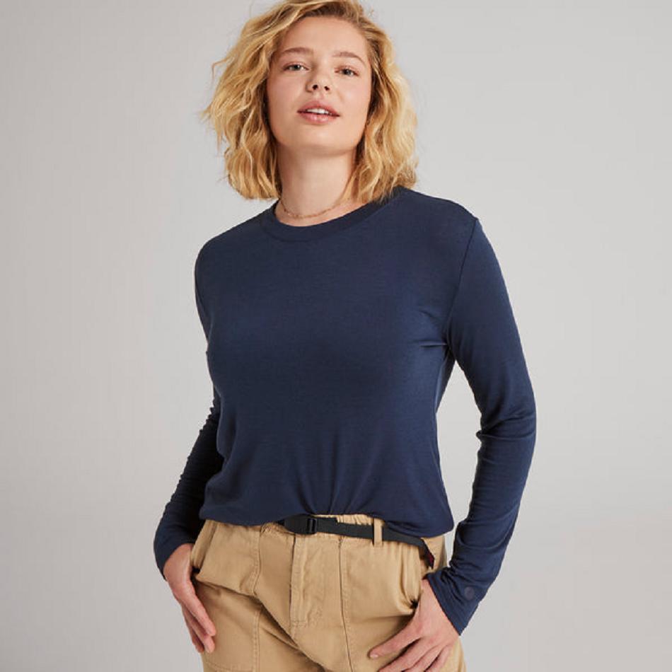 Allbirds Long Sleeve Sea T shirts Damen Navy | FATHY46188