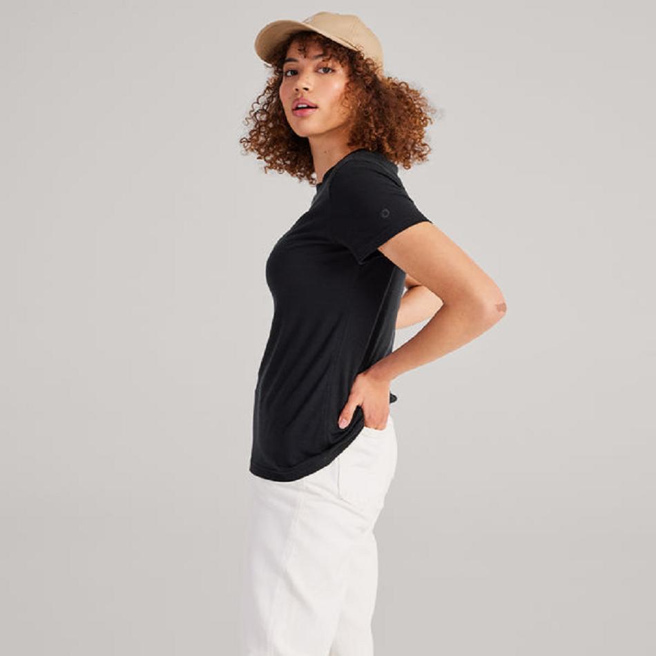 Allbirds Sea T shirts Damen Schwarz | FATHY11569